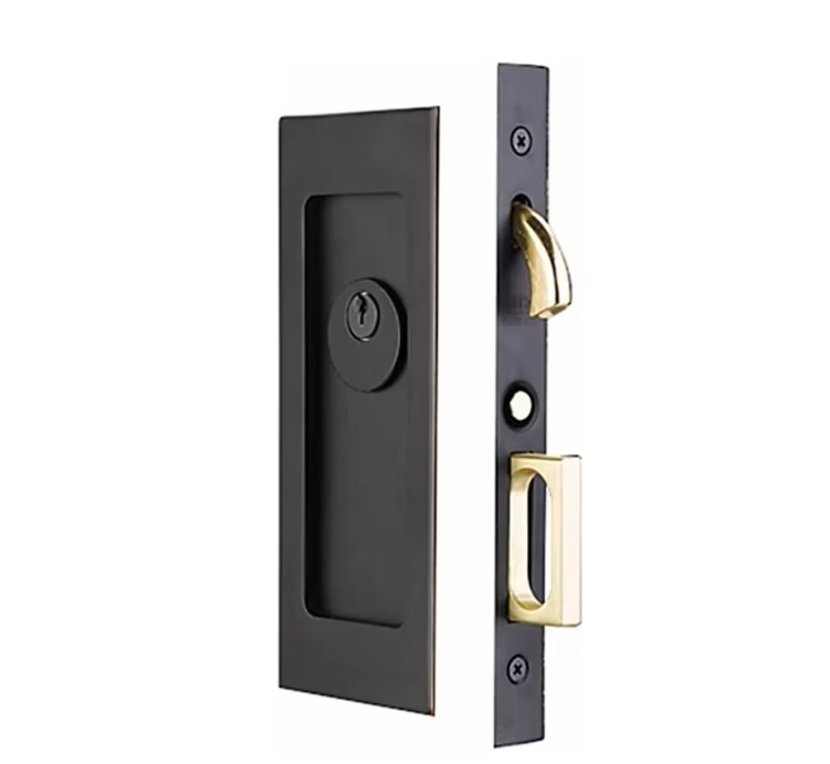 Emtek Dummy Modern Rectangular Pocket Door Mortise Lock US19 211619 1-3/8