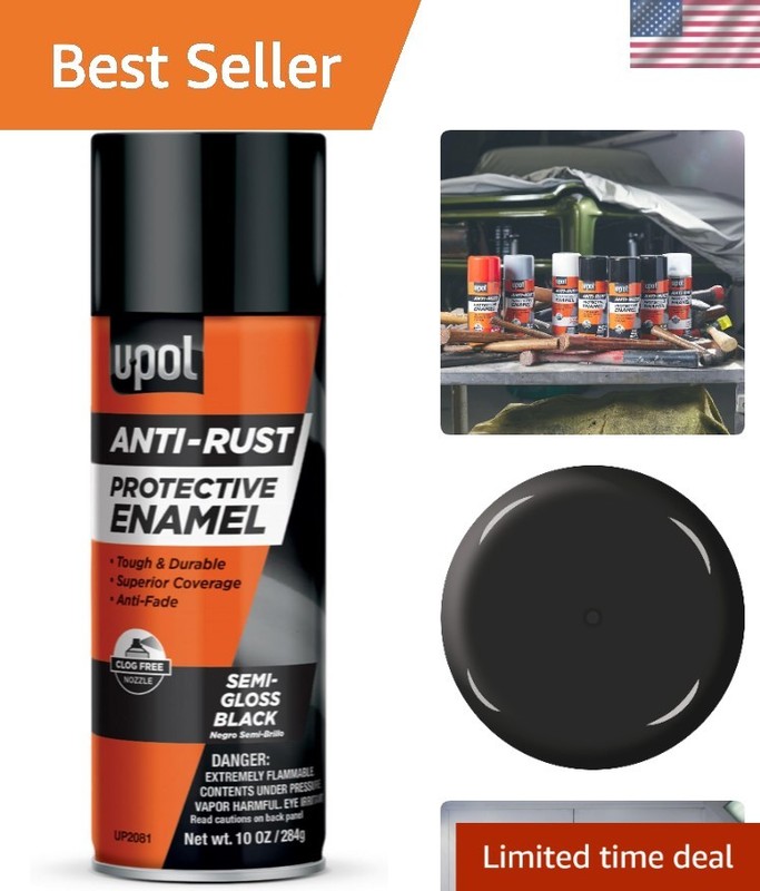 10 oz Anti-Rust Semi-Gloss Black Enamel Spray for Vehicle Protection & Beauty