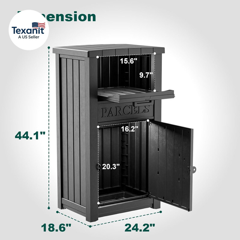 Package Delivery Box for Outside, Large Parcel Drop Box with Lockable Secure, Wa gallery