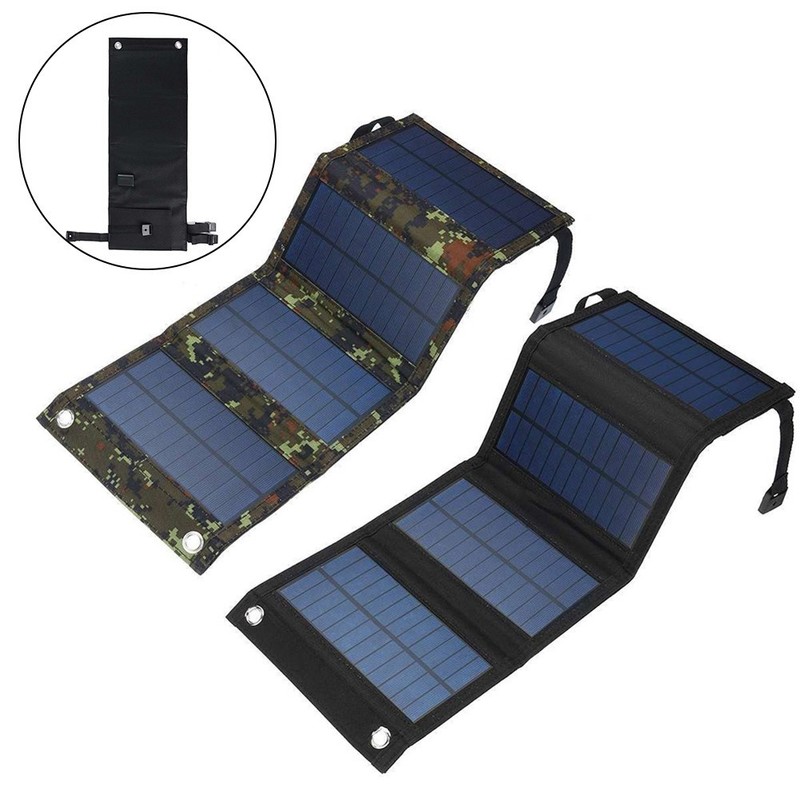 Foldable USB Solar Panel Charger 20W Cells for Mobile Phone Power Battery
