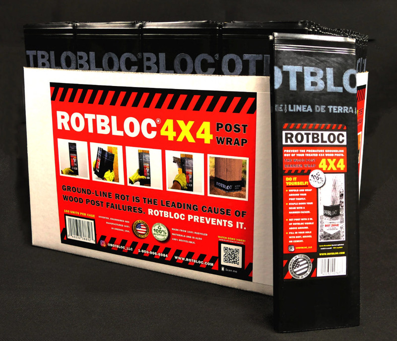 Rotbloc 4×4 Post Wraps Protects Against Rot Post Barrier (BOX of 160)