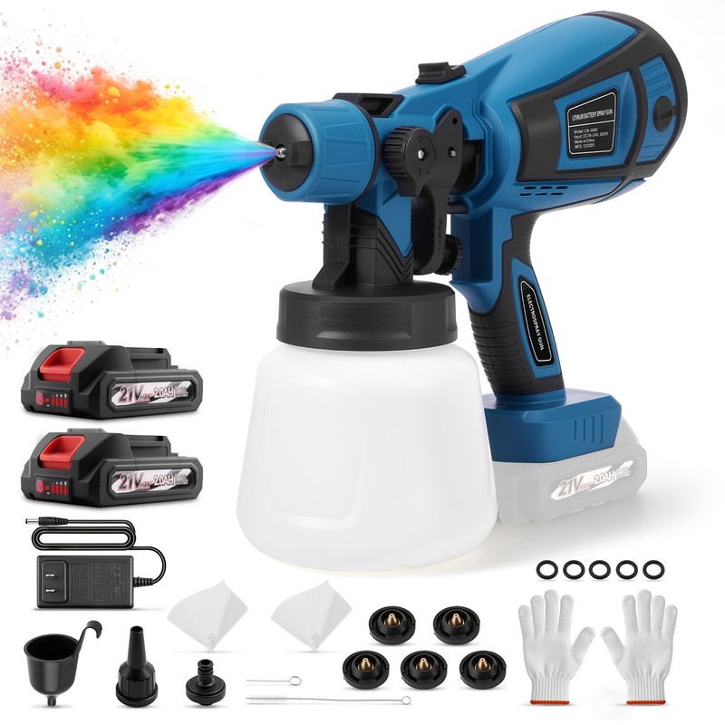 Electric Paint Sprayer Gun 200W Handheld HVLP 280-850ml/min 4 Nozzles Kit gallery
