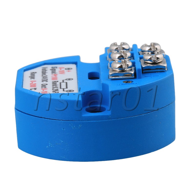 Plastic PT100 Temperature Transmitter Sensors 24V DC Output 0-10V Set of 3 Blue gallery
