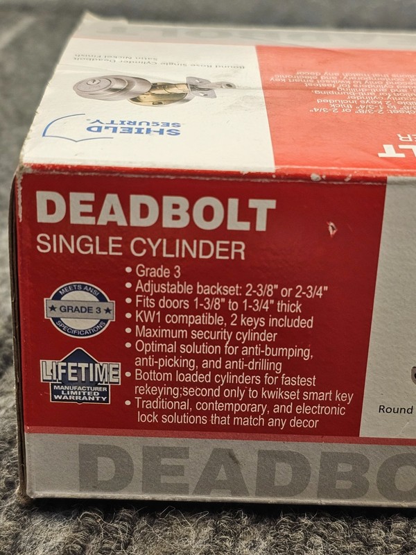 Shield Security 131373: DEADBOLT Single Cylinder Lockset Satin Nickle gallery