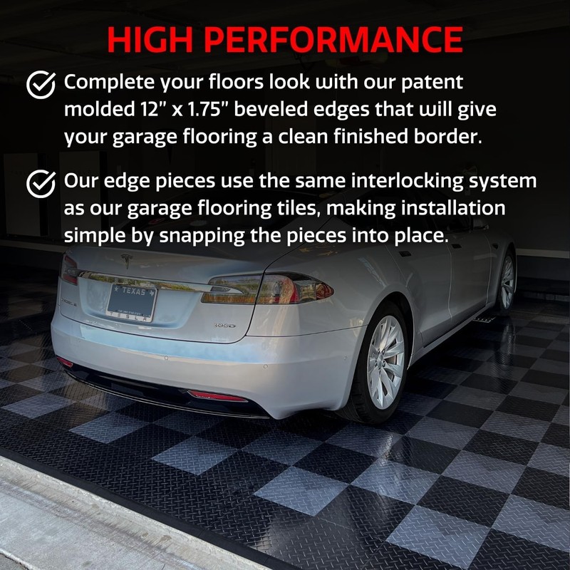Durable Black Garage Floor Transition Edging - 11 Pack gallery