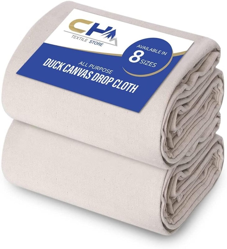 Canvas Drop Cloth for Painting (Size 4 x 5 Feet-Pack of 2)-Pure Cotton Painters