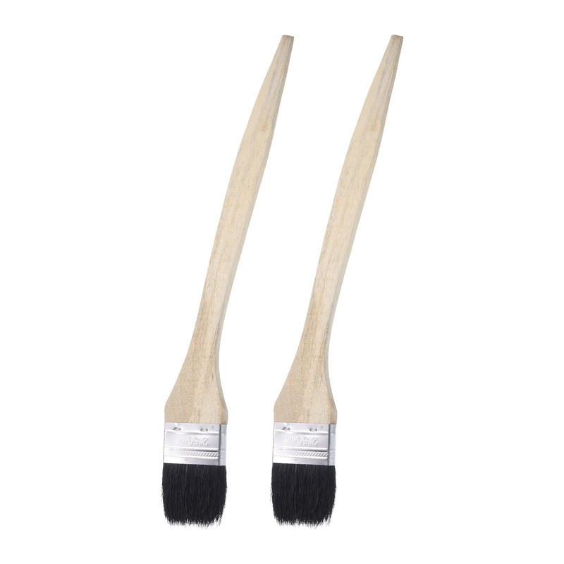 2pcs Bent Radiator Paint Brush 2″ Width Long Wood Handle Paint Bristle Brushes