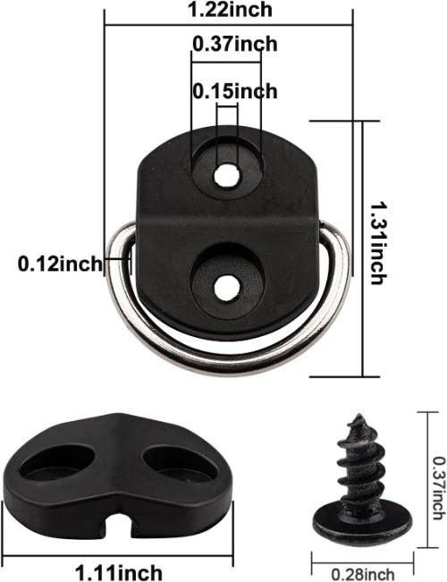 6 Pcs D-Ring Tie Downs Small D-Rings Anchor Lashing Ring Cargo Ne Style: 6 Pcs gallery
