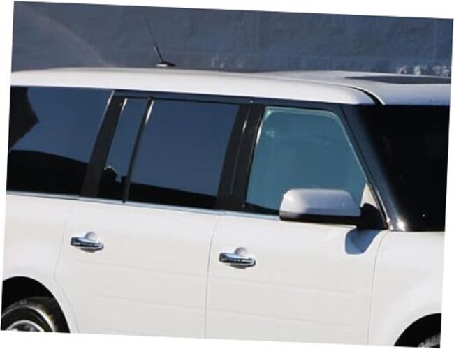 Pillar Post Window Trim Compatible with Ford Flex 2009-2019 – Gloss (Black)