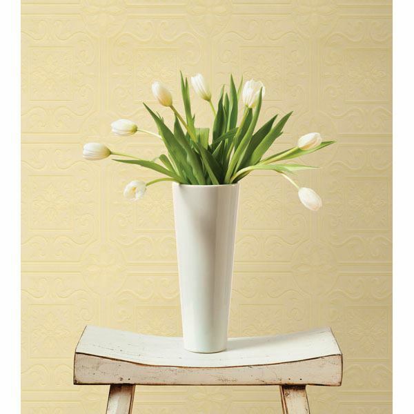 Medium Ceiling Tile Raised White Textured Paintable Wallpaper 497-59001 /FD59001 gallery