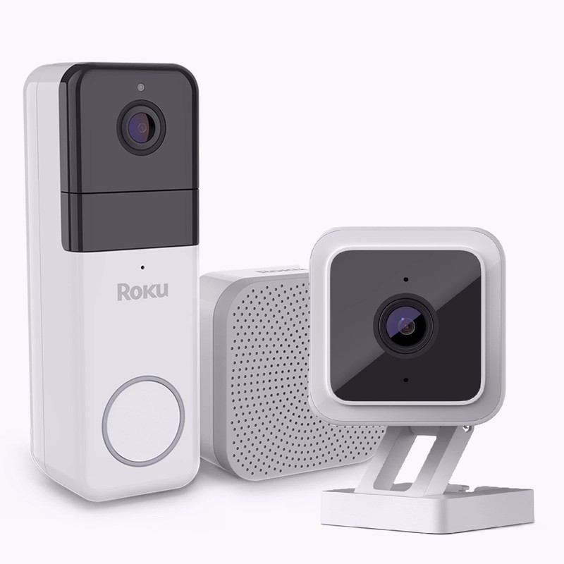 Roku Wired Indoor Camera & Smart Home Wireless Video Doorbell Bundle gallery