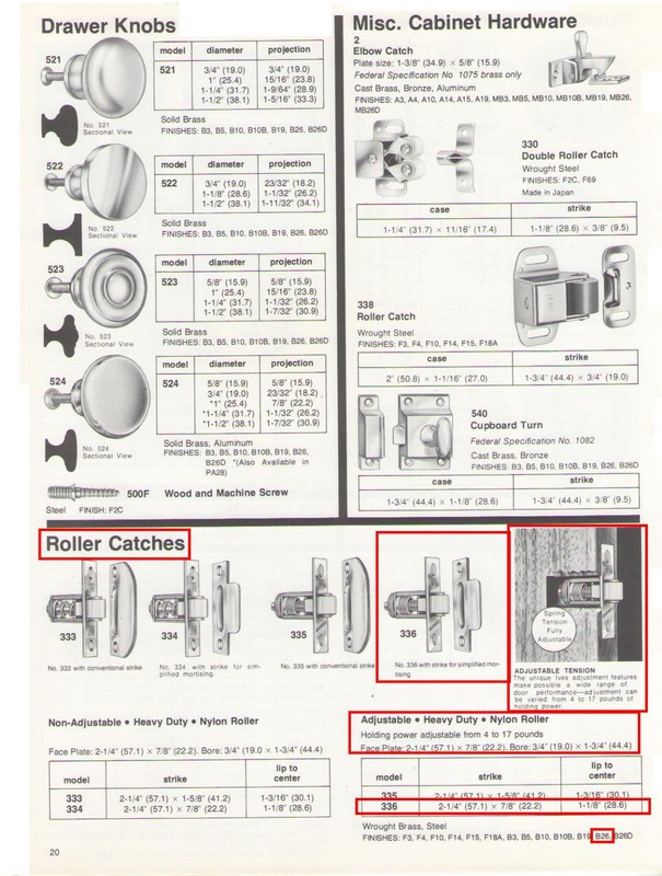 IVES #336B26 ROLLER CATCH, POLISHED CHROME-PLATED