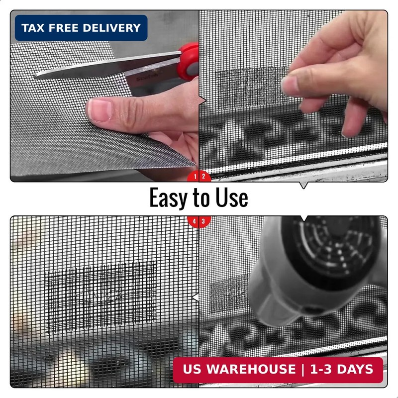 Matenf Window Screen Repair Patch, 10 Patches, 4"x 4"(10cm x 10cm), Black, 3-Lay gallery