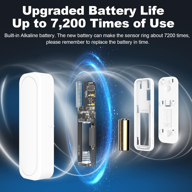 Customizable Door Entry Alarm - 58 Chimes, 5 Volume Levels, 4 Sensors Included gallery