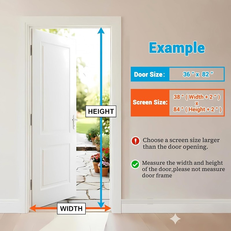 Tear-Resistant Magnetic Screen Door for Home & Patio – Seamless Entry 38"x84" gallery
