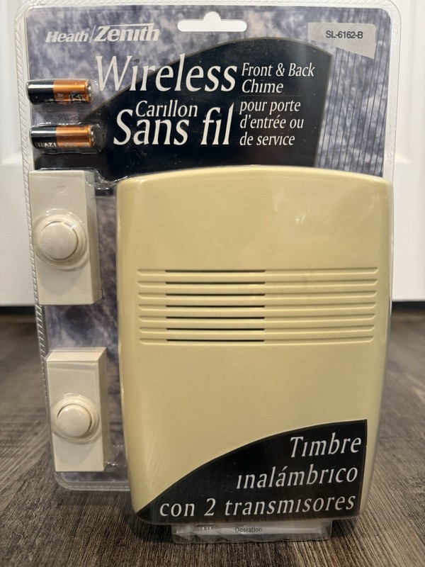 Heath Zenith Wireless Battery Operated Door Chime Kit SL6162-B NEW Nos