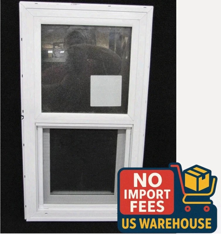 14×21 Vinyl Double Pane Mobile Home Window Lower Sash w/ Screen & J-Channel