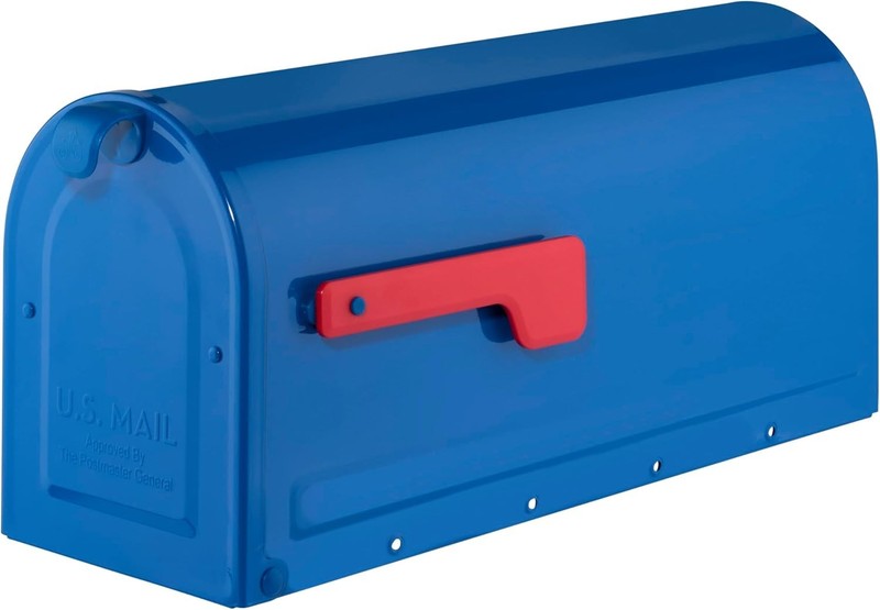 Contemporary Medium Mailbox - Blue Metal Design for Effortless Curbside Style gallery