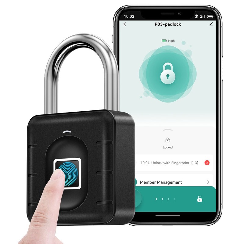 Bluetooth Fingerprint Padlock For iOS/Android Keyless Smart Lock IP67 Waterproof gallery