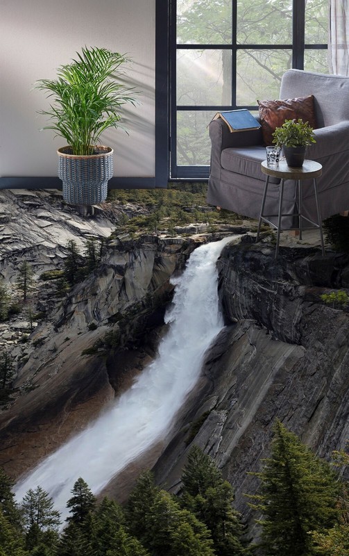 3D Waterfall Canyon 1727 Floor WallPaper Murals Wall Print Decal AU Zoe gallery