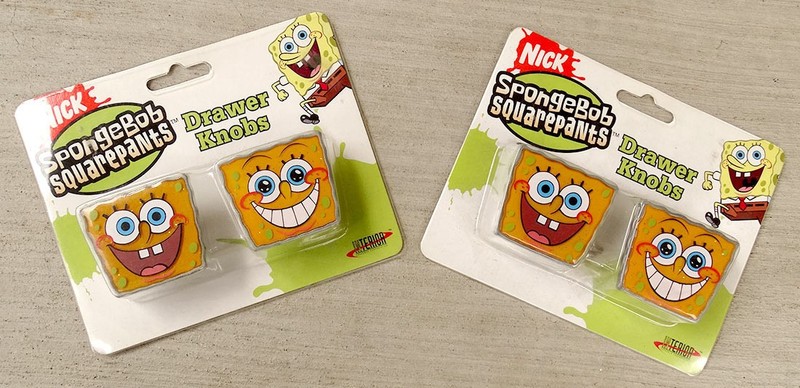 SpongeBob Squarepants Drawer Knobs Pulls Handles Rare! Metal 2 Sets 4 Total gallery