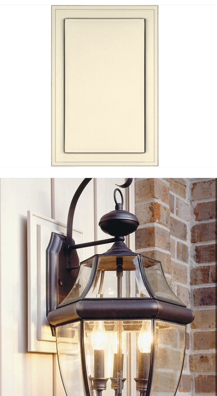 Carriage Light J-Block 020 Yellow Cream 8x12x¾-1¼” Vinyl Siding Jumbo Mount Mast