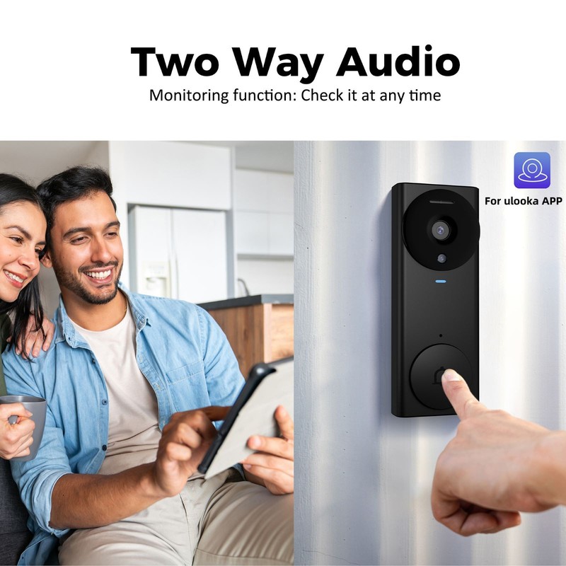 Smart Wireless Doorbell Intercom Video Camera Door Ring Bell For ULooka APP gallery