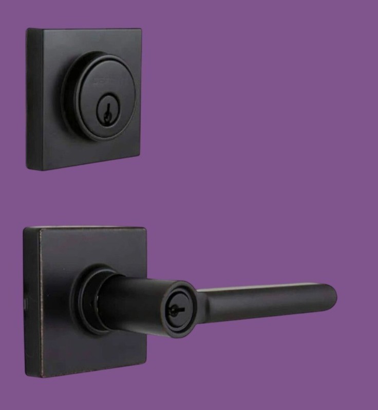 Defiant Tonebridge Matte Black Keyed Entry Lever & Deadbolt 2 Sets w/ Matching K