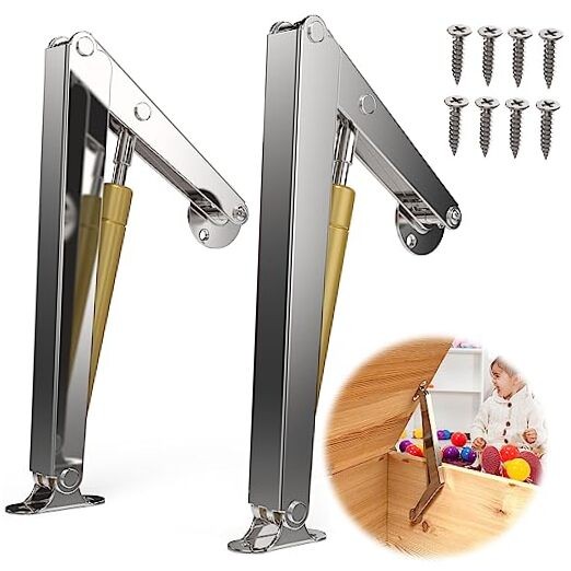 (2PCS) Lid Support Hinge Soft Close Toy Box Hinges 200N Gas Struts 200N-2PCS