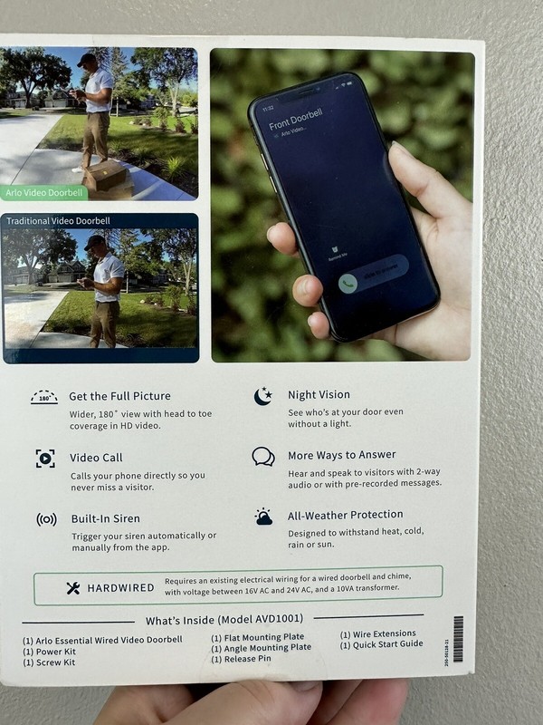 Arlo Essential Wired Video Doorbell HD 1080P gallery