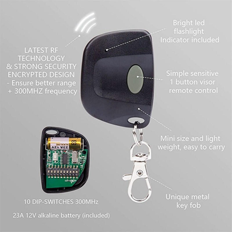 For Firefly 300MCD21K 10 DIP Code Key Chain Gate Garage Opener Remote 300MHz NEW gallery