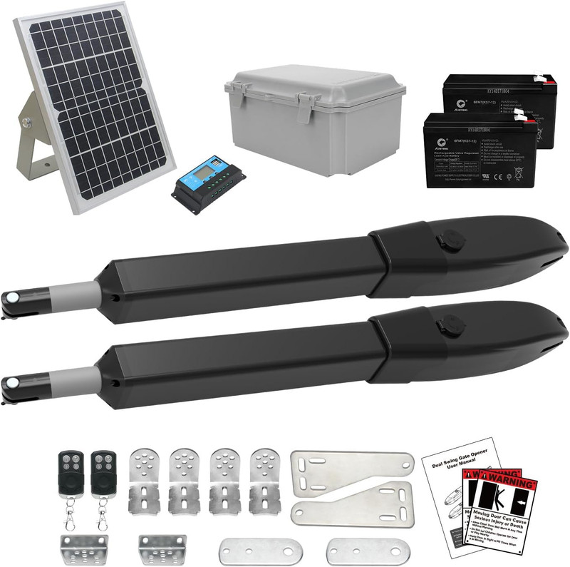 C026 Solar Gate Opener with Batteries & Solar Panel for Dual Swing Gates up to 1