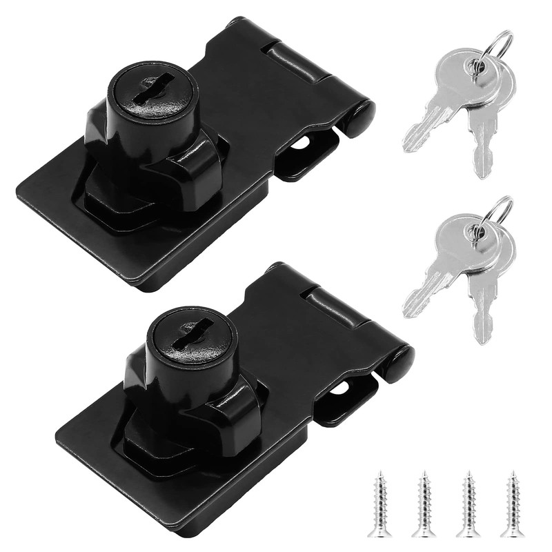 Biaungdo 2 Pcs Keyed Locks, 2.5 Inch Black Safety Locks with Twist Knob Keyed…