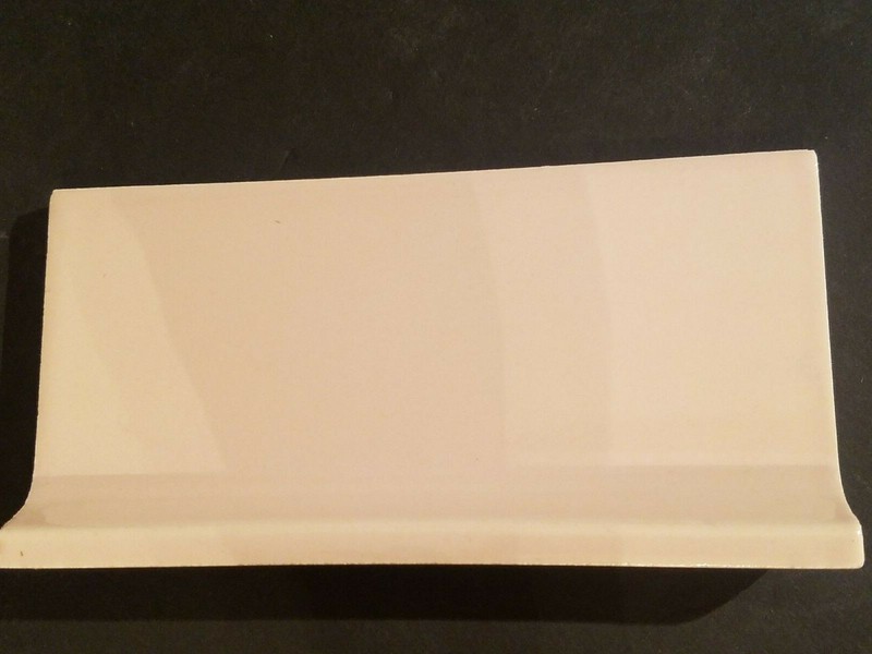 (LOT OF 1) Vintage 6 1/8” X 3” Glossy Light Pink Trim Cove Base Wall Tile
