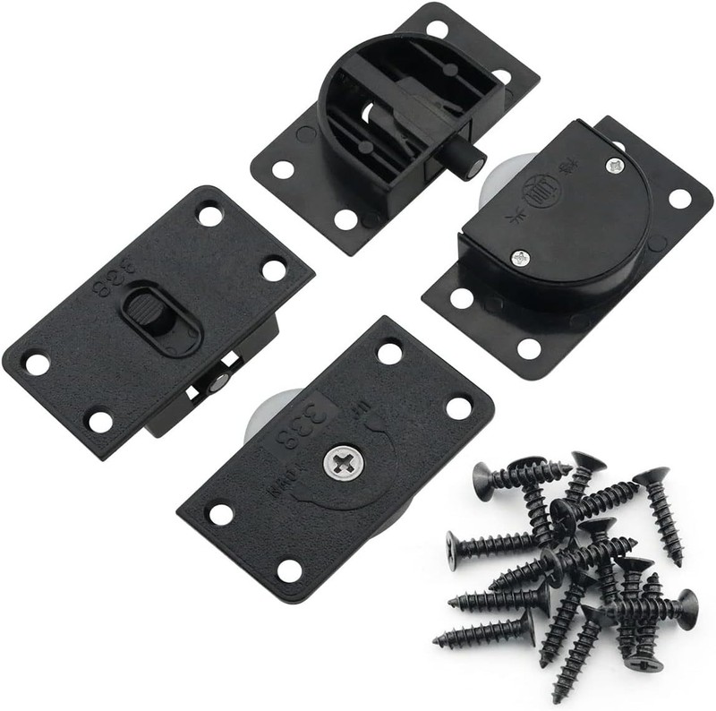 2Sets Black Sliding Cabinet Hardware Component Home Wardrobe Door New gallery