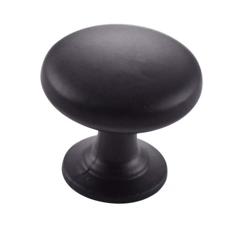 25 Pack of Matt Black Cabinet Hardware Round Mushroom Knobs