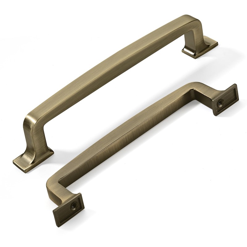 6-Pack 5in Brushed Antique Brass Kitchen Cabinet Pulls Drawer Hardware