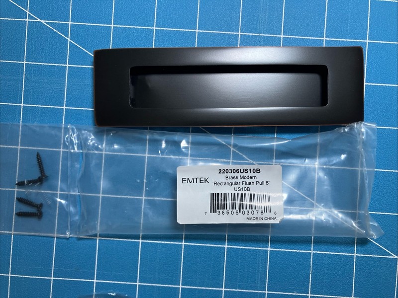 Emtek 6″ Rectangular Flush Pull Brass Oil Rubbed Bronze Finish 220306US10B