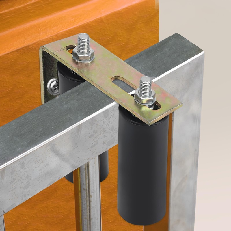 6" Gate Roller Guide with L-Bracket, Universal Adjustable Heavy 1 Pack, Black gallery