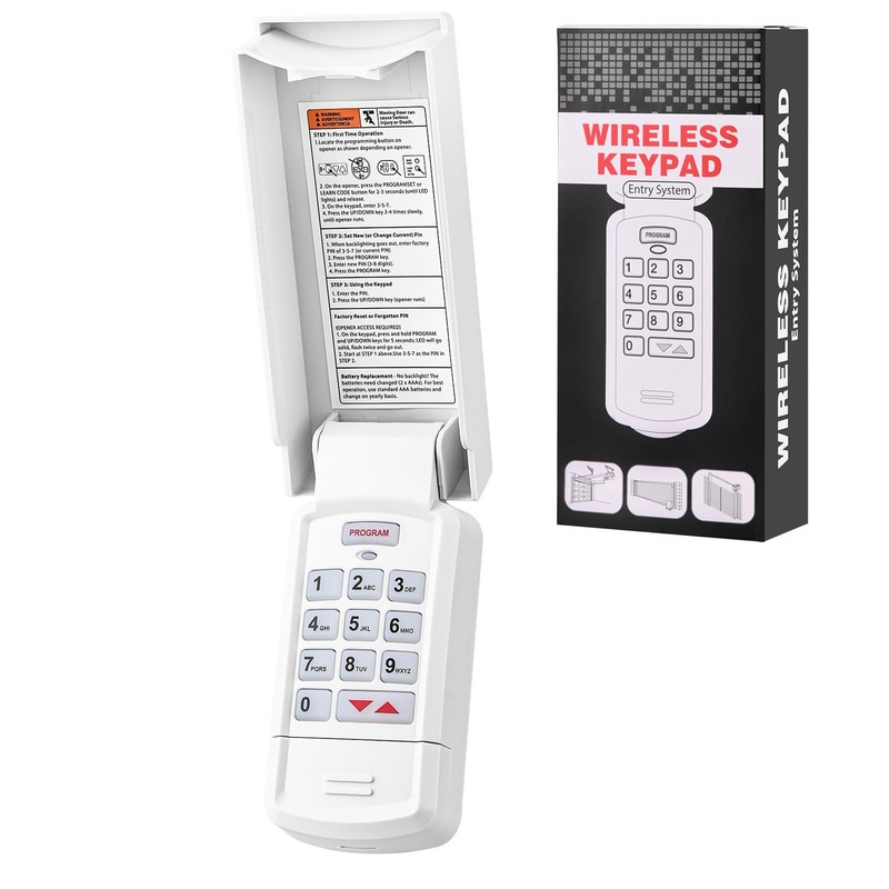 for Overhead Garage Door Opener Keypad, Compatible with Overhead/Genie White