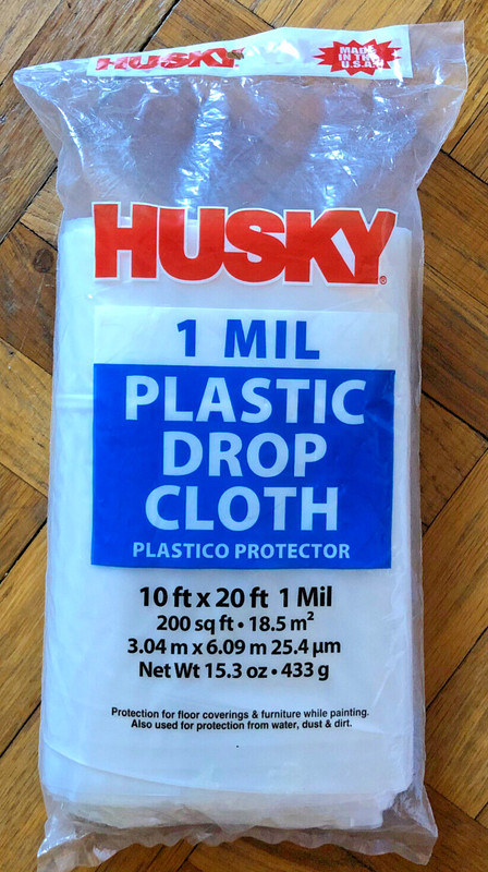 Husky Drop Cloth 10’x20′ ft 1 Mil 200 Sq Ft (25.4m) Floor Protection Plastic NEW