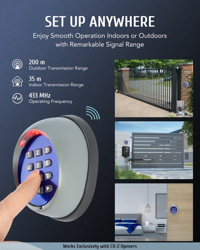 CO-Z Wireless Keypad Remote Door Operator Panel Electric Automatic Gate Opener gallery