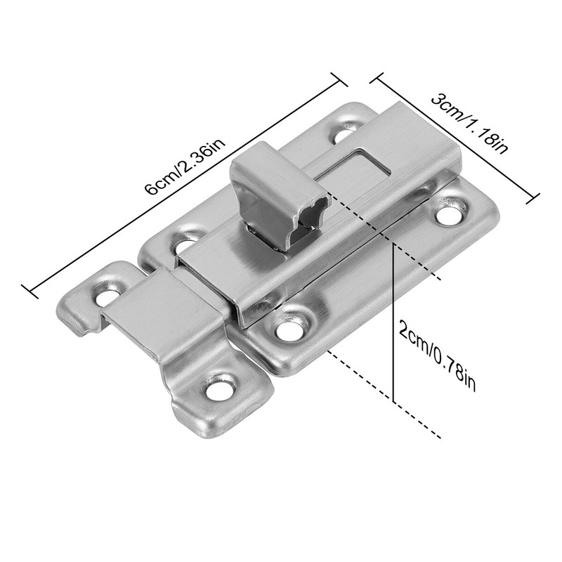 2Pack Stainless Steel Doors Lock Latch Sliding Keyless Door Bolt 2″/3″/4″