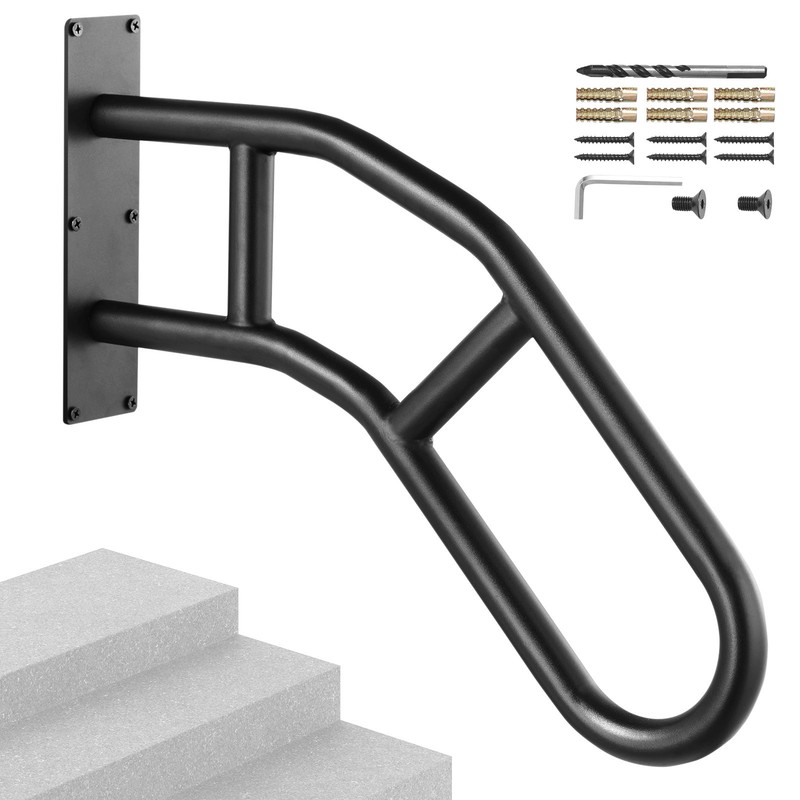 VEVOR Handrails for Outdoor Steps 32″ Wall Mount Safety Railings for 1-3 Steps
