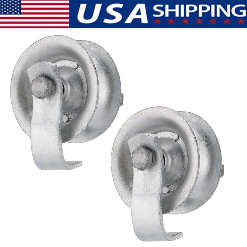 2 Pack Sliding Gate Rollers 5″ Steel Pipe Track Roller Galvanized for 1 5/8″ …