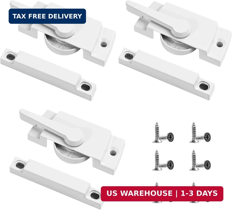 3 Pack Window Sash Locks – Sliding Window Latch Replacement for Single-Hung and