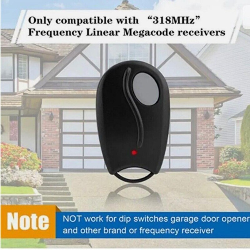 Compatible with Linear MegaCode MCT-3 DNT00089 Garage Door Opener Remote 318MHZ gallery