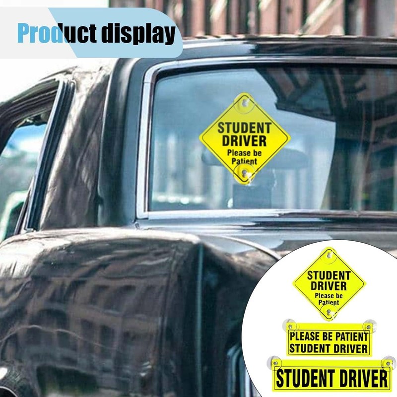 3PCS Removable New Driver Warning Sticker for Car Window, Please Be Patient Safe gallery