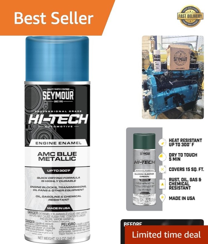 Durable 12 Oz AMC Blue Hi-Tech Engine Spray Paint – Fast Drying & Heat Resistant