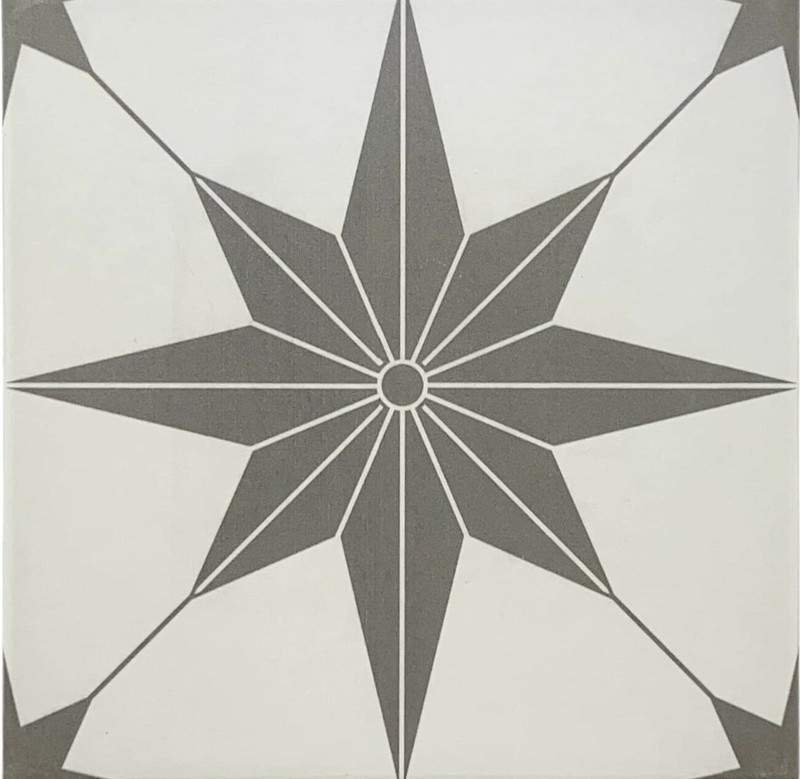 12x12 TrueNorth Geometric Pattern Modern Encaustic Style Ceramic Wall Floor Tile gallery